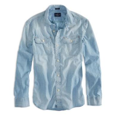 ... Blue Denim Shirt: American Eagle Outfitters Denim Workwear Shirt Xl