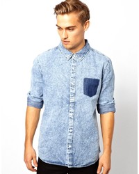 Another Influence Denim Shirt In Acid Wash