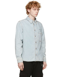 Off-White Blue Denim Arrows Print Shirt