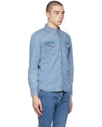 Remi Relief Blue Denim Western Give Peace Shirt