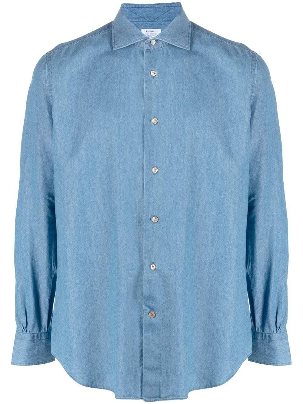 Mazzarelli Button Up Denim Shirt, $159 | farfetch.com | Lookastic