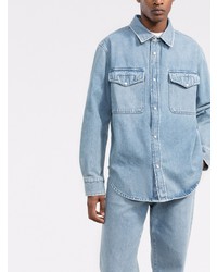 There Was One Chest Flap Pockets Denim Shirt