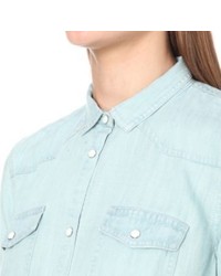 The Kooples Contrast Detail Denim Shirt