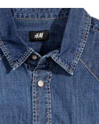 H&M Denim Shirt Dark Denim Blue