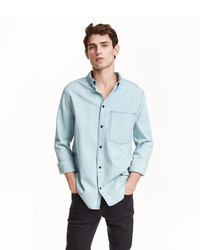 H&M Denim Shirt Light Denim Blue