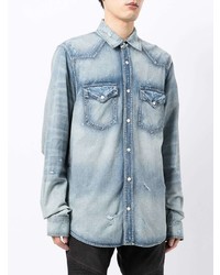 Amiri Faded Cotton Denim Shirt