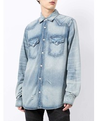 Amiri Faded Cotton Denim Shirt