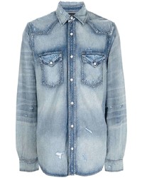 Amiri Faded Cotton Denim Shirt