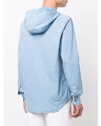 Kiton Hooded Denim Shirt