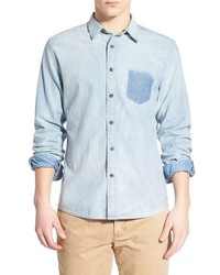 Life After Denim Lifeafterdenim Izumi Extra Trim Fit Reversible Chambray Woven Shirt