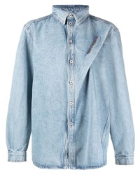 Y/Project Logo Embroidered Oversized Denim Shirt