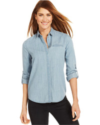 Calvin Klein Jeans Long Sleeve Chambray Denim Shirt