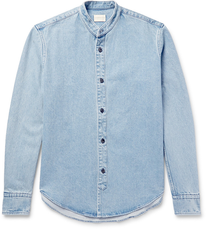 C17 Jeans Mandarin Collar Kuroki Japanese Selvedge Denim Jacket | Stone  Wash | CDSA2008031160