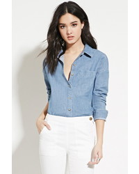 Forever 21 Patch Pocket Denim Shirt