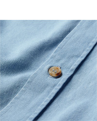 Brunello Cucinelli Slim Fit Button Down Collar Denim Shirt