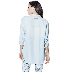 GUESS Tomboy Denim Shirt In Cleanse Destroy Wash
