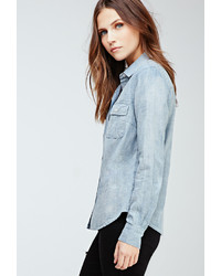 Forever 21 Two Pocket Chambray Shirt
