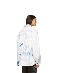 Off-White White And Blue Denim Oversized Arrows Jacket