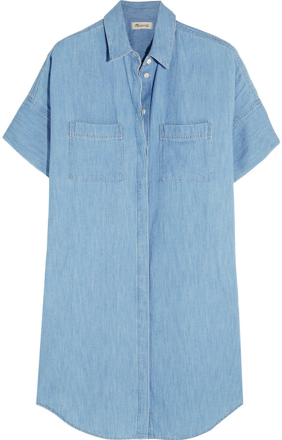 madewell chambray shirt dress