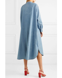 Sonia Rykiel Oversized Cotton Blend Chambray Midi Dress