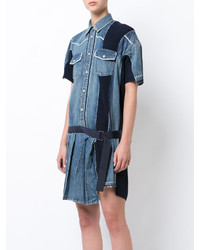 Sacai Pleated Denim Shirt Dress