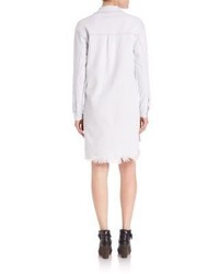 Hudson Taryn Raw Hem Bleached Denim Shirtdress