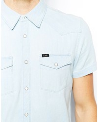 Lee Denim Shirt Short Sve Slim Western Blue Dust