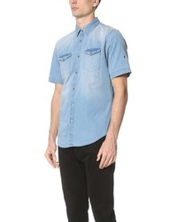 Calvin Klein Jeans Medium Wash Denim Short Sleeve Shirt