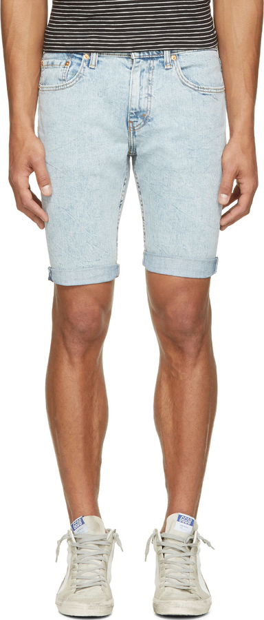 Levi's Blue 511 Slim Cut Off Shorts, $60 | SSENSE | Lookastic