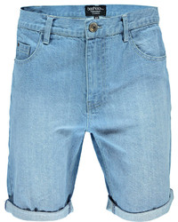 Boohoo Light Wash Denim Shorts, $26 | BooHoo | Lookastic
