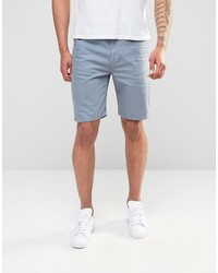 Asos Brand Denim Shorts In Slim Fit In Light Blue