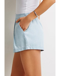 Forever 21 Contemporary Knife Pleated Denim Shorts