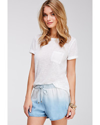 Forever 21 Contemporary Life In Progress Dip Dye Chambray Shorts