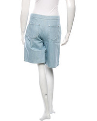 Chanel Denim Pleated Shorts