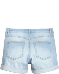 H&M Denim Shorts Light Denim Blue Ladies