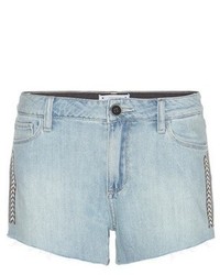 Paige Keira Embroidered Denim Shorts
