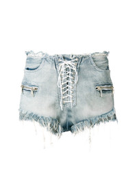 Unravel Project Lace Up Denim Shorts