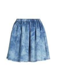 Exclusives New Look Light Blue Denim Acid Wash Skater Skirt