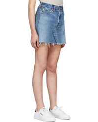 RE/DONE Blue High Rise Denim Miniskirt