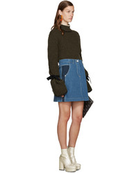 Kenzo Blue Speckled Denim Skirt