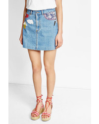 Marc Jacobs Denim Skirt With Patches