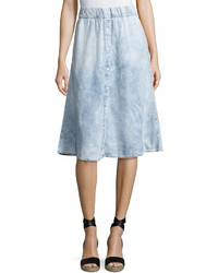 Cheap Monday Scaler Denim Style A Line Skirt Light Blue