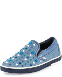 Light Blue Denim Slip-on Sneakers