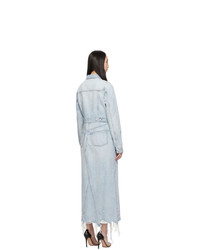 Alexander Wang Blue Denim Fitted Trench Jacket