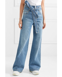 MSGM Belted High Rise Wide Leg Jeans
