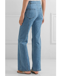 See by Chloe See By Chlo High Rise Straight Leg Jeans Mid Denim