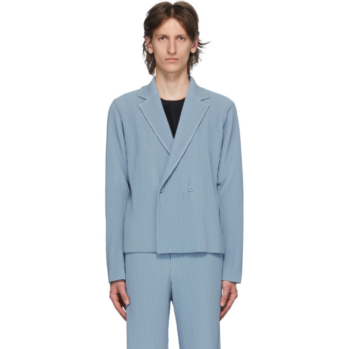 Homme Plissé Issey Miyake Blue Tailored Pleats 2 Double Breasted