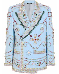 Dolce & Gabbana Gemstone Embellished Double Breasted Blazer