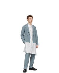 Homme Plissé Issey Miyake Grey Tailored Pleats Double Breasted Blazer