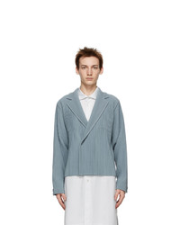 Homme Plissé Issey Miyake Grey Tailored Pleats Double Breasted Blazer